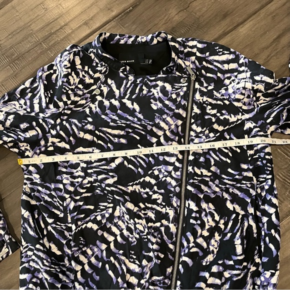 Karen Millen Animal Print Moto Jacket - Size 12 - Picture 11 of 13